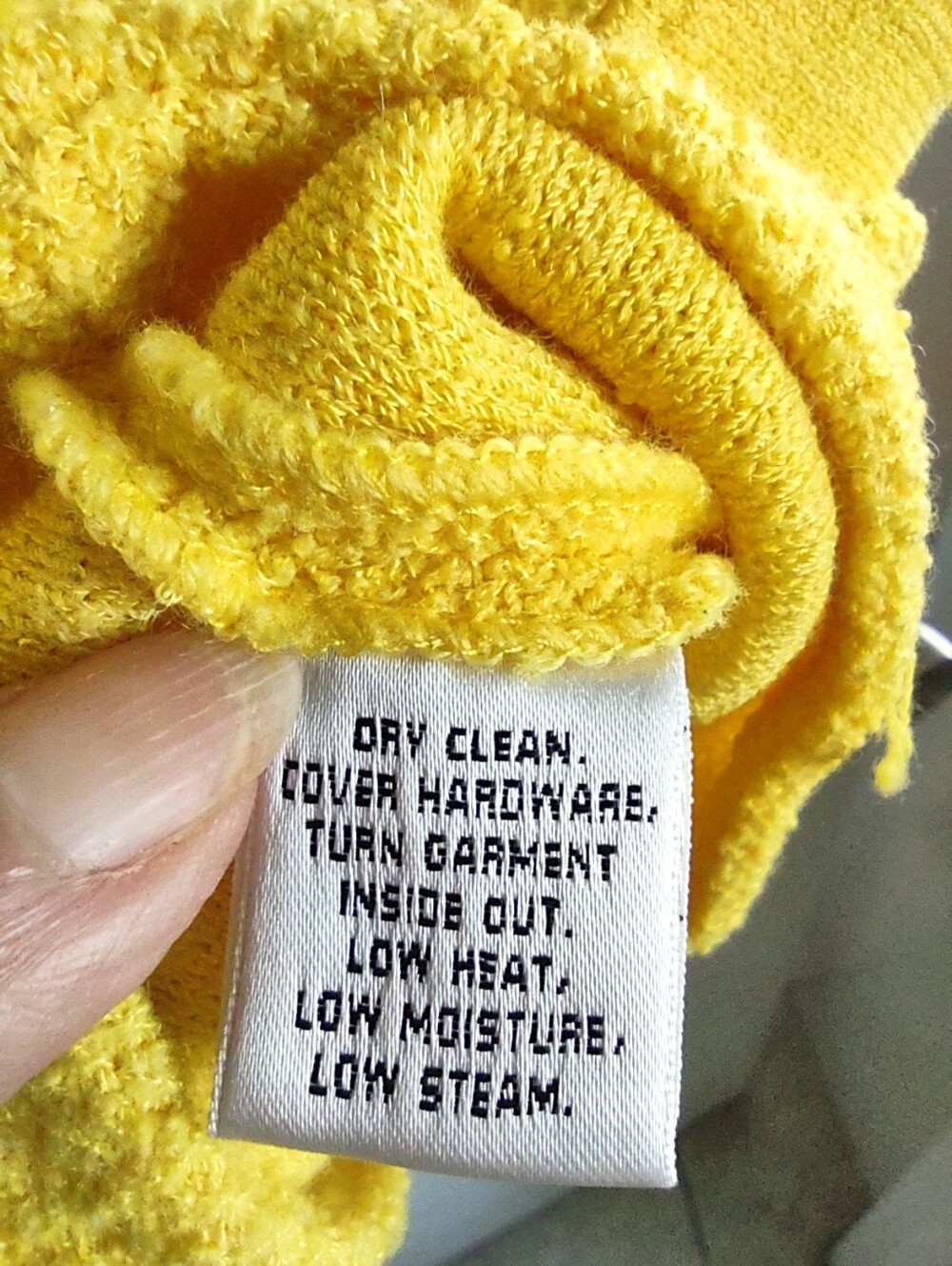 St. John Yellow Bouclé Blazer with Black Trim - Picture 3 of 9